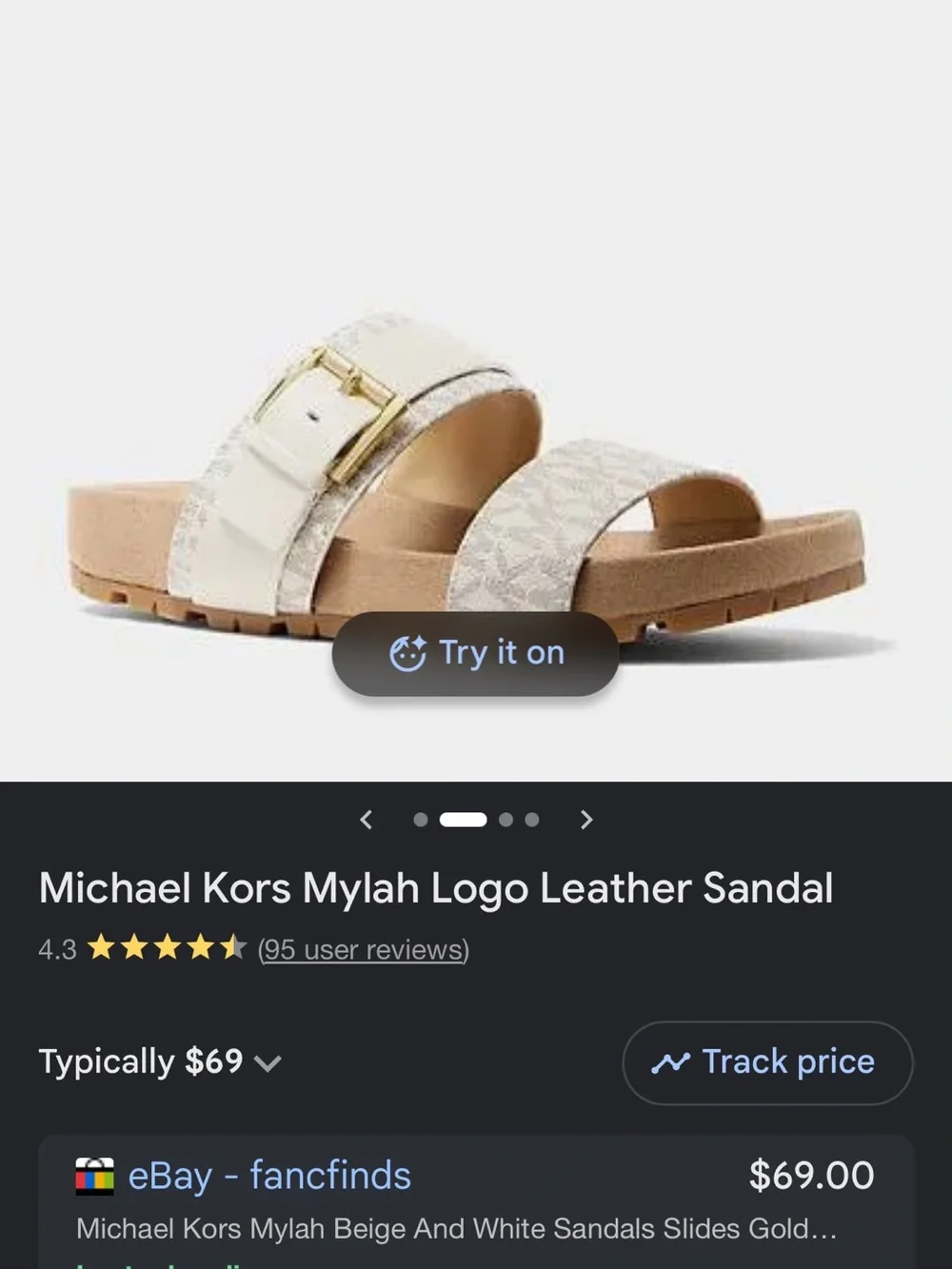 Michael Kors Red MYLAH SANDAL Dual-Strap Slide Sandals with Gold Buckles NWT